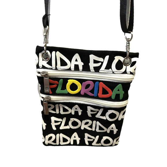 Women’s Robin Ruth Black And White Florida Crossbody Small Purse 2 Zip Pockets - Picture 1 of 5